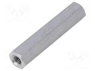 Screwed spacer sleeve; 35mm; Int.thread: M4; hexagonal; aluminium DREMEC