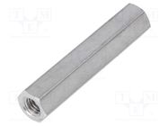 Screwed spacer sleeve; 40mm; Int.thread: M5; hexagonal; aluminium 