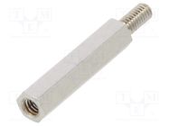 Screwed spacer sleeve; 18mm; Int.thread: M2,5; Ext.thread: M2,5 DREMEC