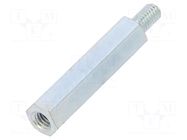 Screwed spacer sleeve; 30mm; Int.thread: M4; Ext.thread: M4; steel DREMEC