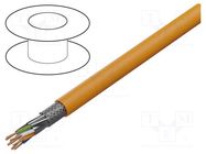 Wire; S/FTP; 4x2x23AWG; 7; wire; LSZH; orange; 500m; Øcable: 7.5mm DIGITUS