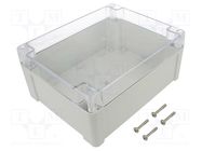 Enclosure: multipurpose; X: 190mm; Y: 240mm; Z: 105mm; ZP; light grey KRADEX