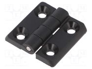 Hinge; Width: 30mm; polyamide; black; H: 30mm; Holes no: 4 RST ROZTOCZE