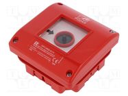 Safety switch: fire warning hand switch; OP1; NC + NO; IP65; ABS SPAMEL