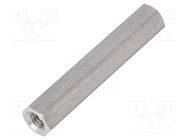 Screwed spacer sleeve; 45mm; Int.thread: M5; hexagonal; aluminium 