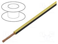 Wire; FLRY-B; 1x0.75mm2; stranded; Cu; PVC; yellow-black; 60V; 100m BQ CABLE