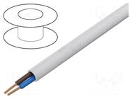 Wire; H03VV-F,OMY; 2x0.5mm2; round; stranded; Cu; PVC; white; 300V TECHNOKABEL