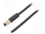 Connector: M8; male; PIN: 5; straight; plug; 3A; IP65,IP67; 30V; 1m 