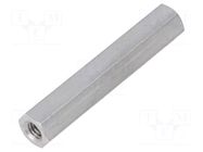 Screwed spacer sleeve; 40mm; Int.thread: M4; hexagonal; aluminium DREMEC