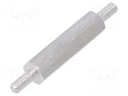 Screwed spacer sleeve; 20mm; Ext.thread: M2,5; hexagonal DREMEC