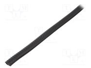 Hole and edge shield; PVC; L: 10m; black; H: 11.4mm; W: 9mm 