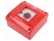 Safety switch: fire warning hand switch; OP1; NC + NO; IP65; ABS SPAMEL