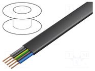 Wire; H07VVH6-F,PVC-Flach; 5G1.5mm2; unshielded; 450V,750V; Cu HELUKABEL