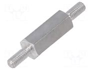 Screwed spacer sleeve; 12mm; Ext.thread: M2,5; hexagonal DREMEC