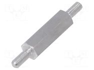 Screwed spacer sleeve; 15mm; Ext.thread: M2,5; hexagonal DREMEC