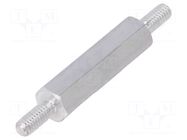 Screwed spacer sleeve; 18mm; Ext.thread: M2,5; hexagonal DREMEC