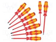 Kit: screwdrivers; insulated; 1kVAC; Kraftform-100 VDE; 9pcs. WERA