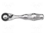 Rattle; 1/4"; Zyklop Mini3; with switch; 87mm; Teeth: 60 WERA