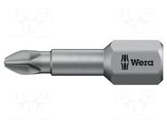Screwdriver bit; Phillips; PH1; 1/4"; Overall len: 25mm; TORSION WERA