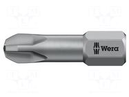 Screwdriver bit; Phillips; PH3; 1/4"; Overall len: 25mm; TORSION WERA