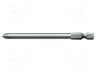 Screwdriver bit; Phillips; PH1; 1/4"; Overall len: 89mm WERA