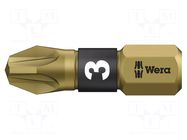 Screwdriver bit; Pozidriv®; PZ3; 1/4"; Overall len: 25mm WERA
