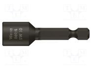 Screwdriver bit; 6-angles socket; Socket: HEX 10mm WERA