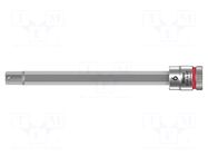 Socket; Hex Plus key,socket spanner; HEX 6mm; 1/4"; Zyklop WERA