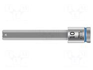 Socket; Hex Plus key,socket spanner; HEX 10mm; 3/8"; Zyklop WERA