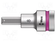 Socket; Hex Plus key,socket spanner; HEX 8mm; 1/2"; 60mm; Zyklop WERA