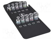 Wrench-set; 6-angles,socket spanner; Chrom-vanadium steel WERA