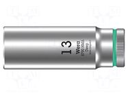 Socket; 6-angles,socket spanner; HEX 13mm; 3/8"; 8790 HMB Deep WERA