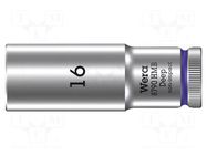 Socket; 6-angles,socket spanner; HEX 16mm; 3/8"; 8790 HMB Deep WERA