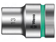 Socket; 6-angles,socket spanner; HEX 13mm; Chrom-vanadium steel WERA