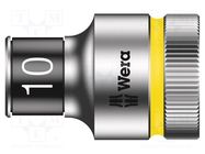 Socket; 6-angles,socket spanner; HEX 10mm; 1/2"; 37mm; Zyklop WERA