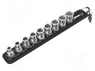 Wrench-set; 6-angles,socket spanner; 3/8"; 9pcs. WERA