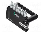 Kit: screwdriver bits; Phillips,Pozidriv®,slot; bag; 7pcs. WERA