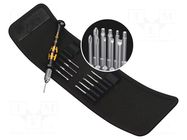 Kit: screwdrivers; hex key,Phillips,slot,Torx®; ESD; case; 11pcs. WERA