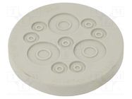 Multigate grommet; Ømount.hole: 40mm; light grey; Holes no: 10 