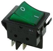 ROCKER SWITCH, DPST, 16A, 125VAC, PANEL