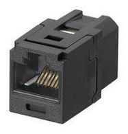 CATEGORY 6, RJ45, 8-POSITION, 8-WIRE UNIVERSAL COUPLER MODULE, BLACK. 75M6460