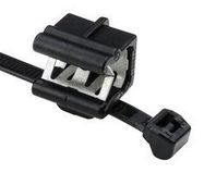 OUTSIDE SERRATED CABLE TIE & EDGE CLIP, 8.0" LONG, EC24, 3-6 MM PANEL, 50LB, PA66HS, BLACK, 500/PKG 75Y4296