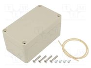 Enclosure: multipurpose; X: 65mm; Y: 115mm; Z: 55mm; Ritec; ABS; beige HAMMOND