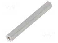 Screwed spacer sleeve; 40mm; Int.thread: M2,5; hexagonal DREMEC