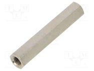 Screwed spacer sleeve; 45mm; Int.thread: M5; hexagonal; brass DREMEC