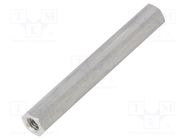 Screwed spacer sleeve; 60mm; Int.thread: M5; hexagonal; aluminium DREMEC