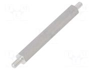 Screwed spacer sleeve; 45mm; Ext.thread: M3; hexagonal; aluminium DREMEC