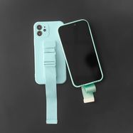 Rope case gel case with a chain lanyard bag lanyard iPhone 13 light blue, Hurtel