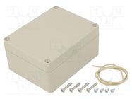 Enclosure: multipurpose; X: 90mm; Y: 115mm; Z: 55mm; Ritec; ABS; beige HAMMOND