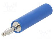 Connector: 2mm banana; adapter; 10A; 70VDC; blue; nickel plated SCHÜTZINGER